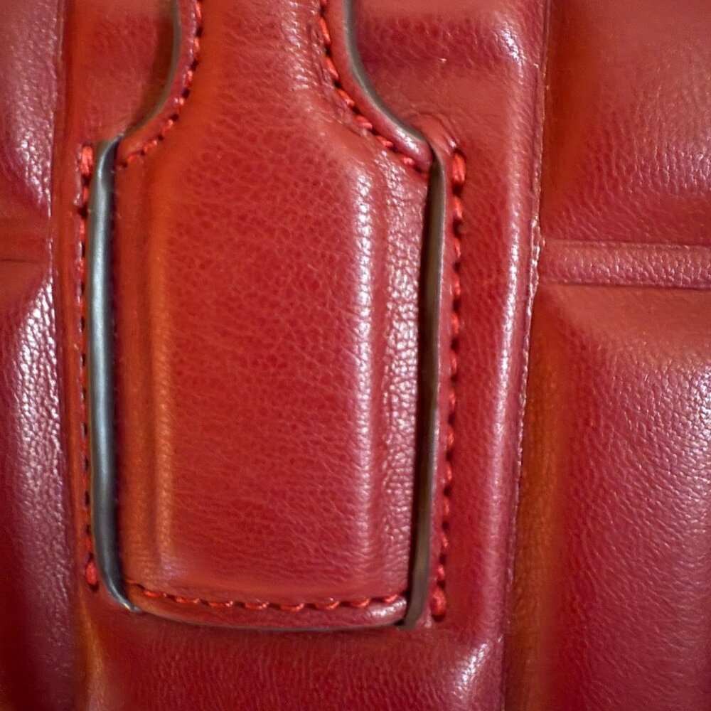 Calvin Klein Noa Quilted Vegan leather Burgandy Tote Bag - Picture 10 of 13